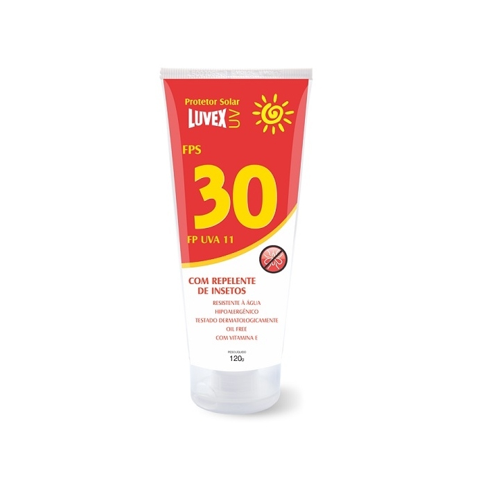 Protetor Solar Luvex UV FPS 30 com Repelente de Insetos 120g
