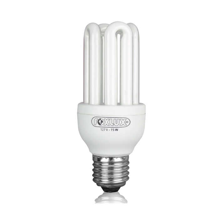Lâmpada Fluorescente Compacta Luz Branca Tipo U 15W 110V – Foxlux UB15.1