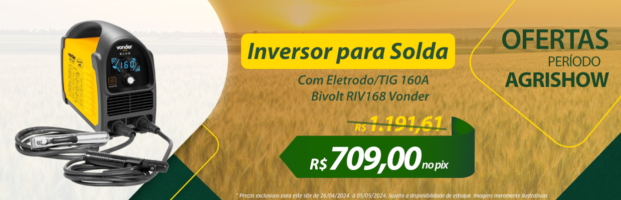 Inversor para Solda Eletrodo/TIG 160A Bivolt RIV168 Vonder