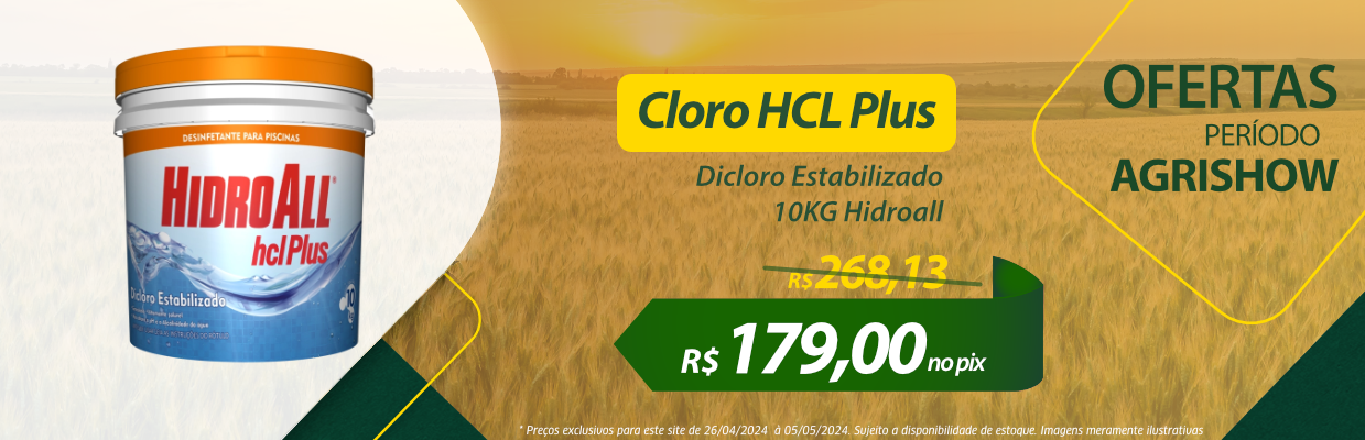 Cloro HCL Plus 10KG Hidroall (Dicloro Estabilizado)
